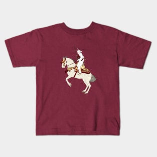 Moroccan Horse with His Saddle - Tbourida - Moroccan Equestrian Art Kids T-Shirt